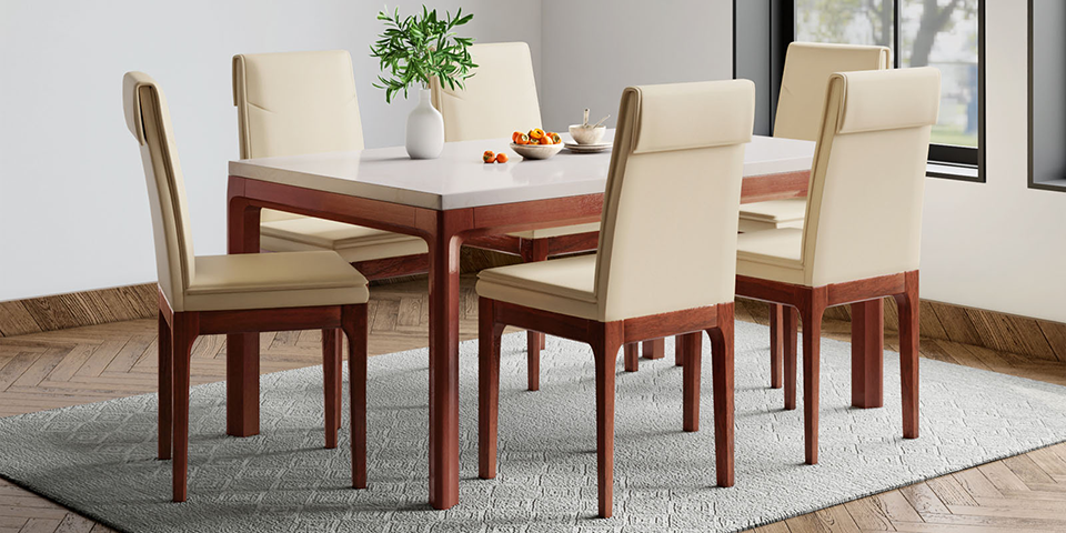 Dining table and chair set.