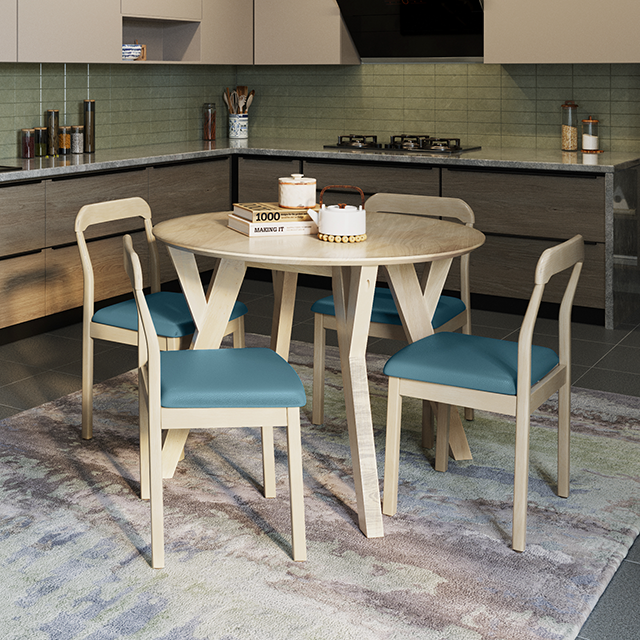 Dune 4-seater round dining table by Interio