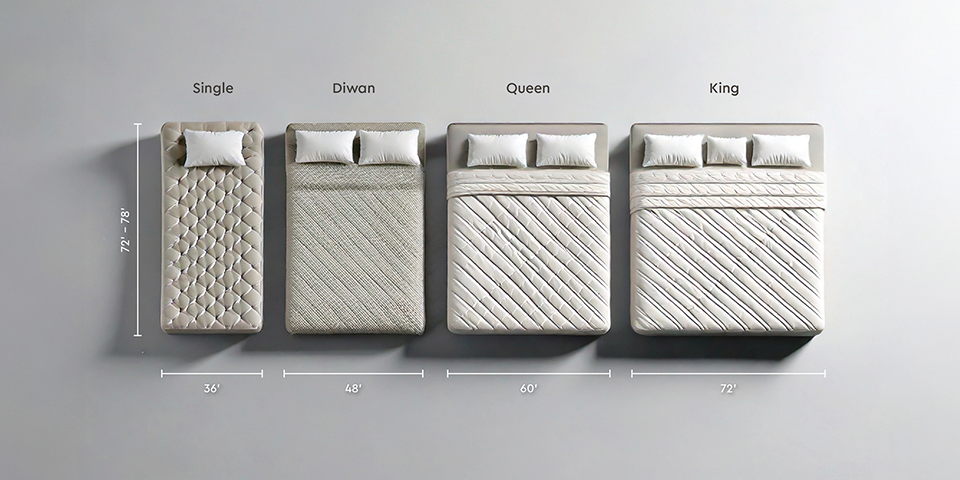 Interio beds, queen size, king size, single beds and more.