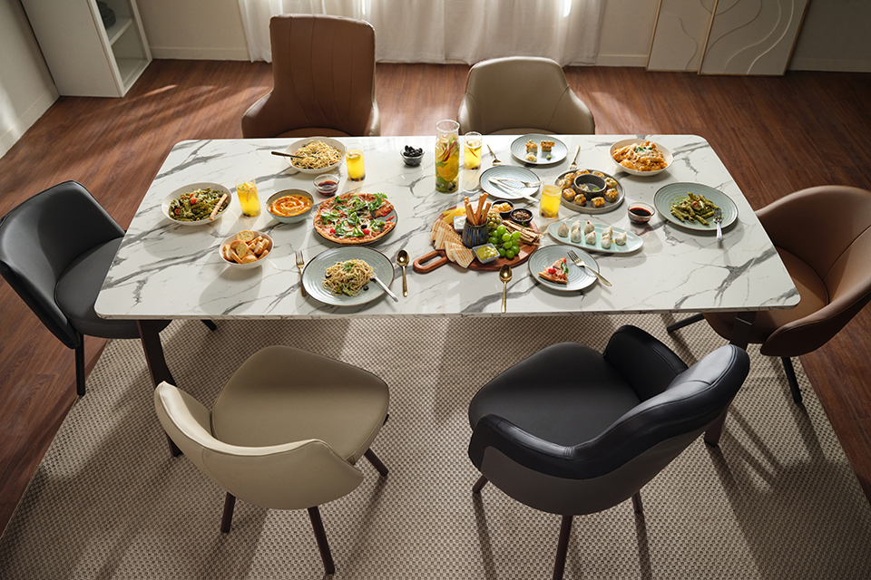Upmods Aclectic dining table for everyday meals.