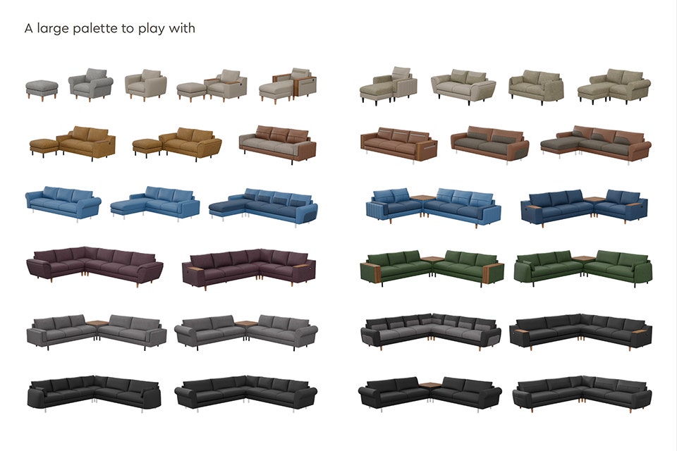 Different Upmods sofa design options