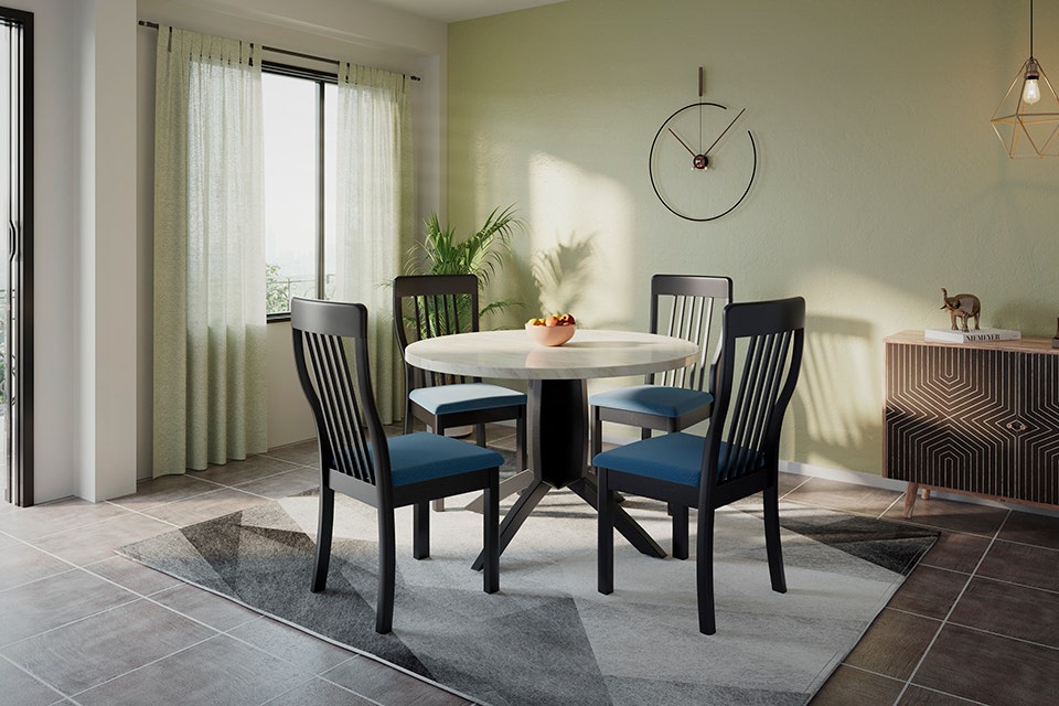 Round dining table for dining room.