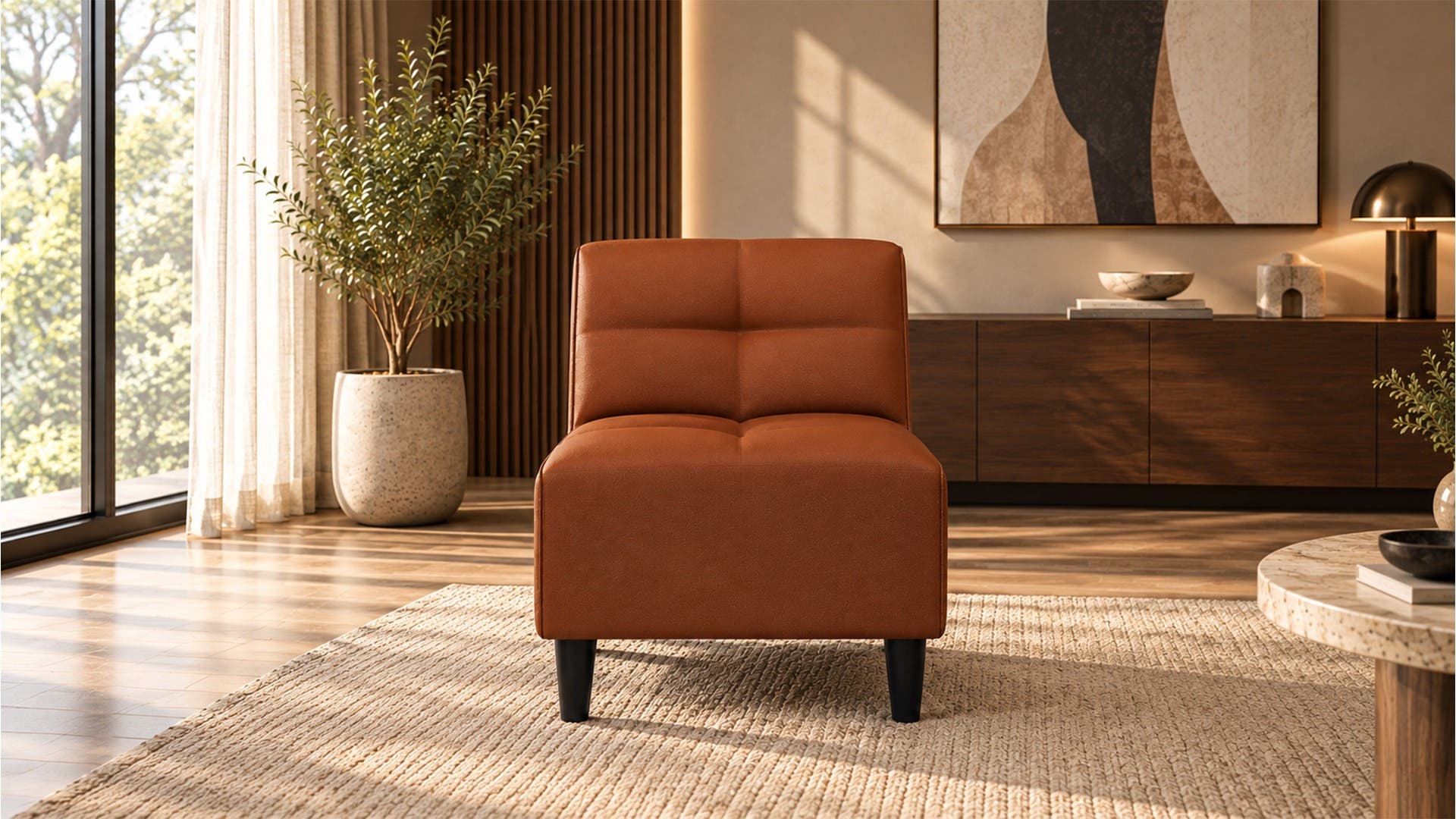 Suez 1-Seater Leatherette Sofa Image 1