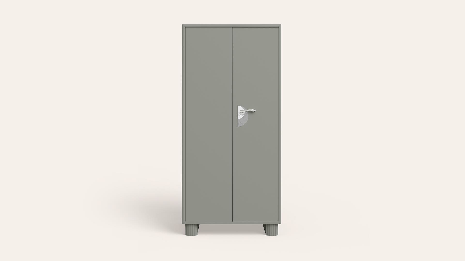 Storwel® M2 2-Door Steel Almirah/Wardrobe (Prince Grey)