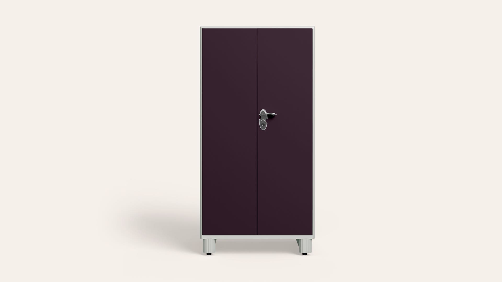 Wardrobe H1 2-Door Steel Almirah/Wardrobe (Textured ShellWine Red)