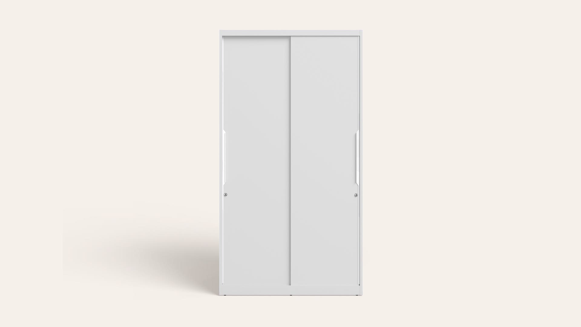 Slide N Store Compact 2-Door Steel Almirah/Wardrobe(Textured Bond White)