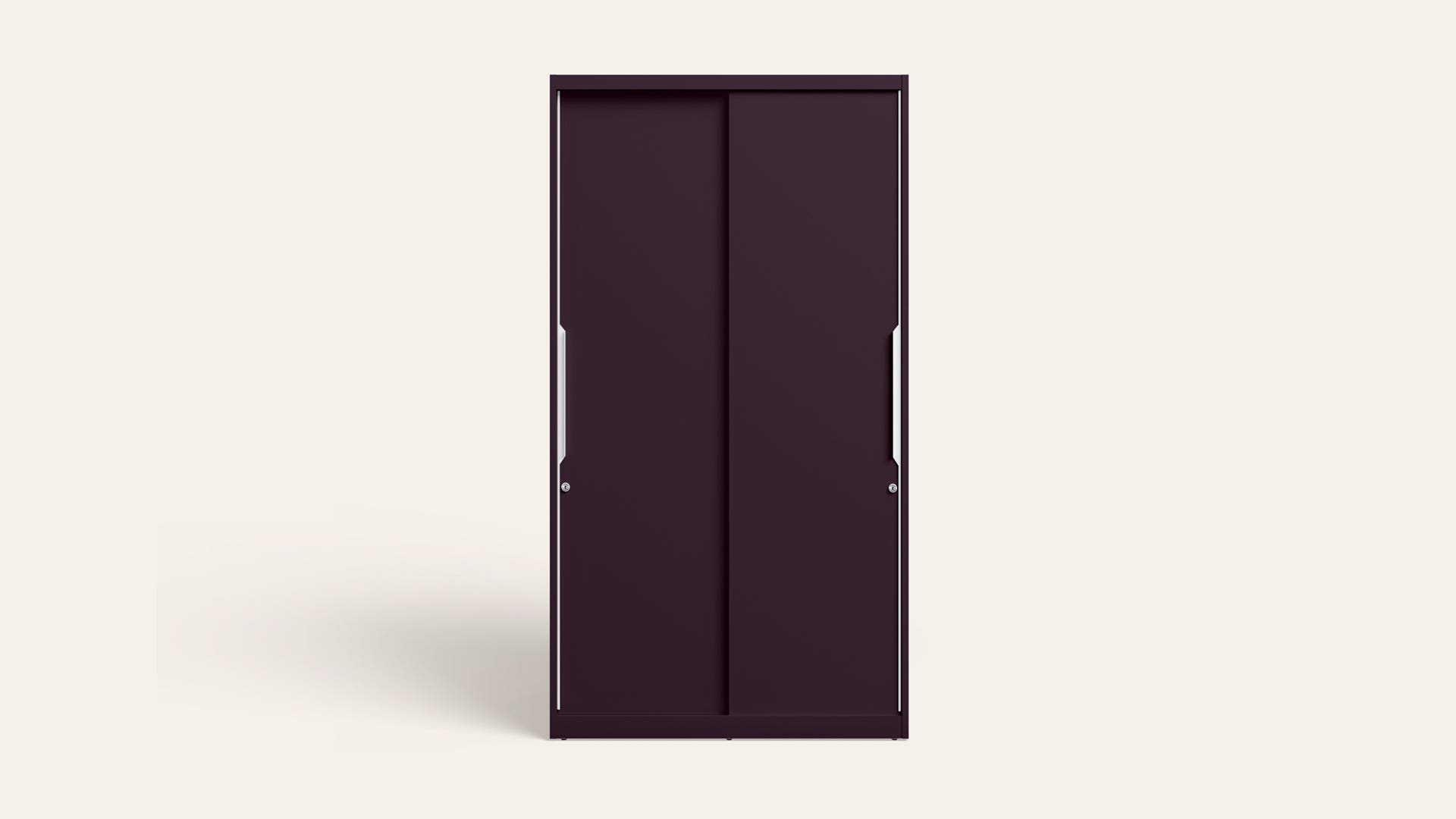 Slide N Store Compact 2-Door Steel Almirah/Wardrobe(Textured ShellWine Red)