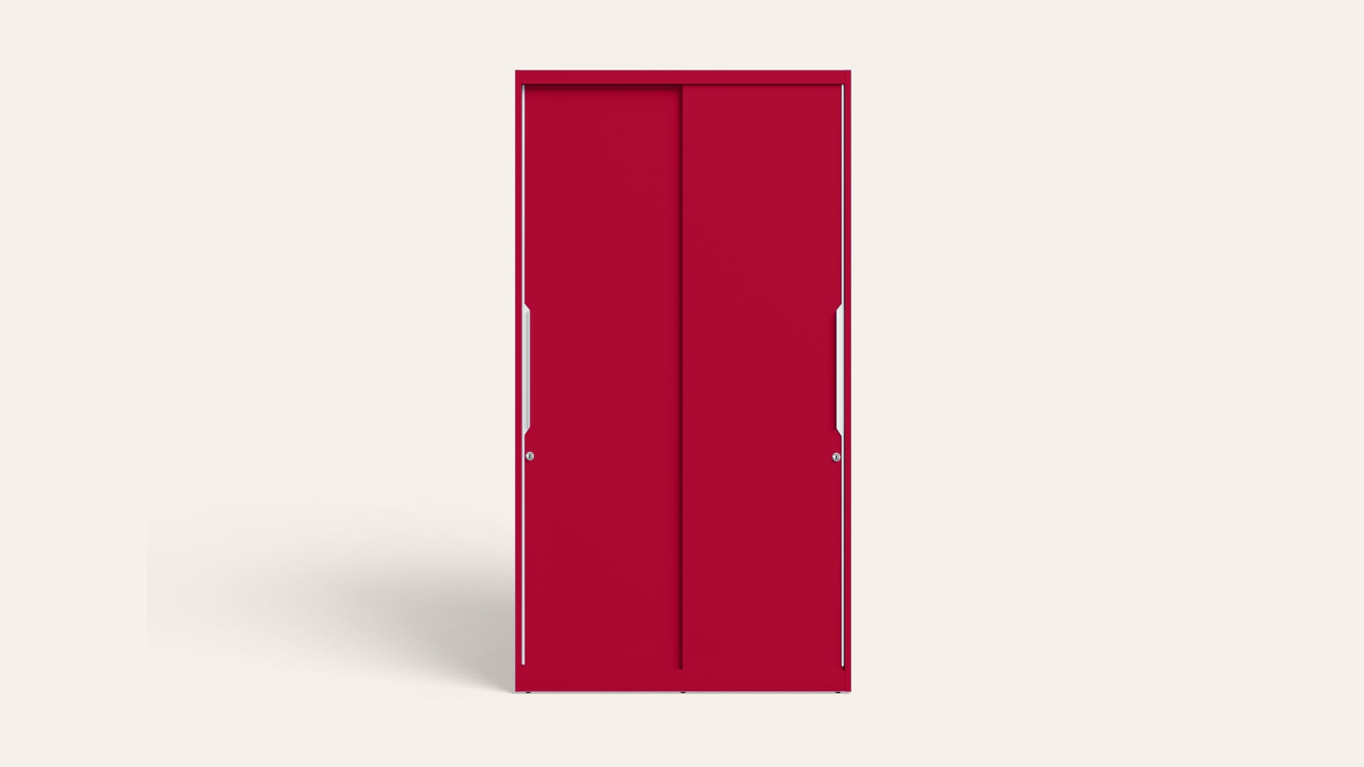 Slide N Store Compact 2-Door Steel Almirah/Wardrobe(Textured Blush Red)