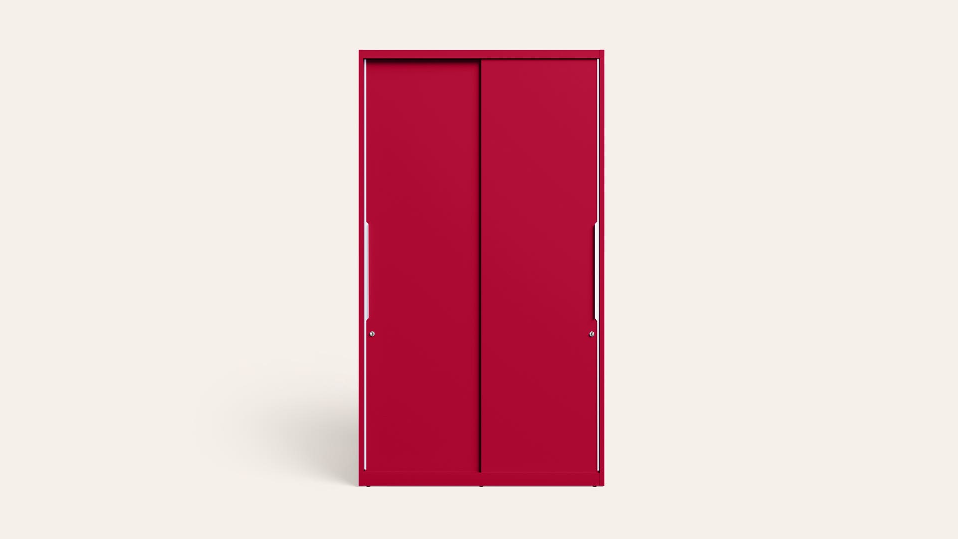 Slide N Store Pro Plus 2-Door Steel Almirah/Wardrobe(Textured Blush Red)