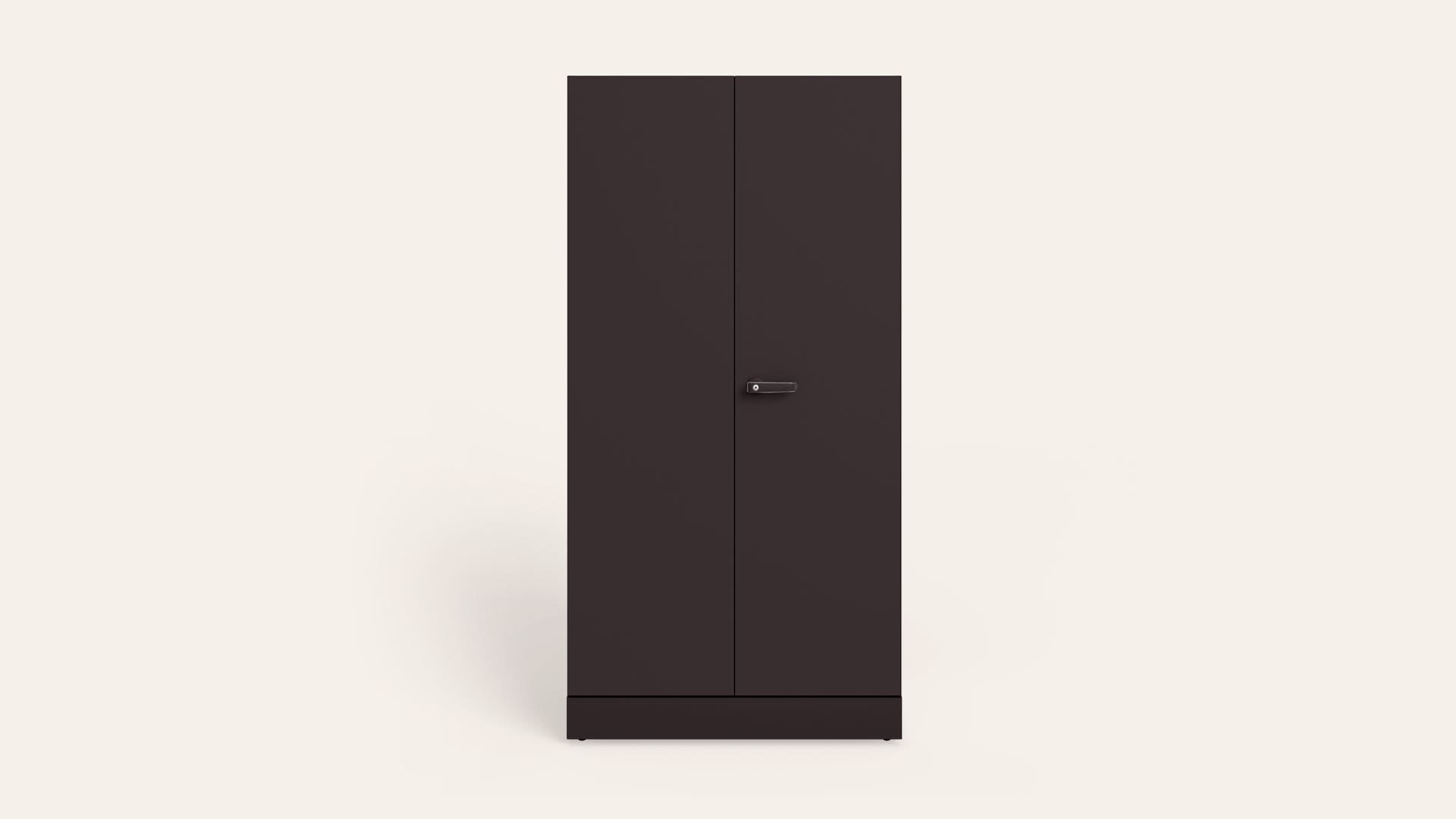 Auraline® Men Basic 2-Door Steel Almirah/Wardrobe (Textured Coffee Brown)