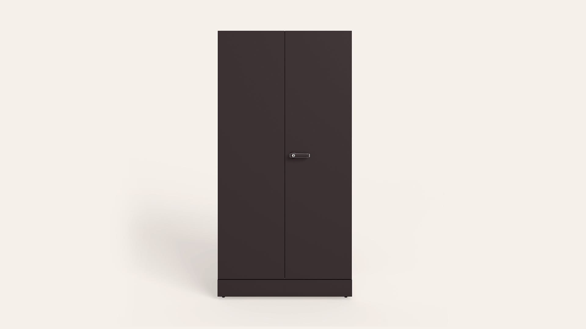 Auraline® Men Premium 2-Door Steel Almirah/Wardrobe (Textured Coffee Brown)