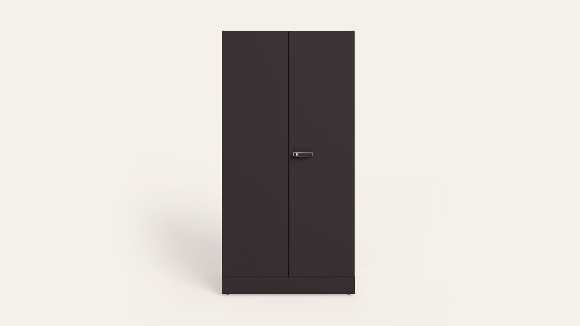 Auraline® Women Basic 2-Door Steel Almirah/Wardrobe (Textured Coffee Brown)