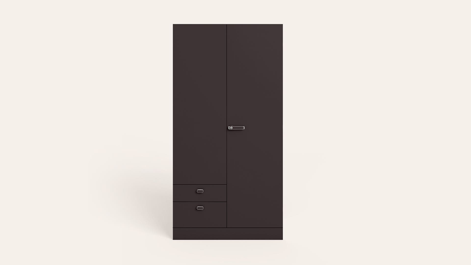 Auraline® Women Premium 2-Door Steel Almirah/Wardrobe (Textured Coffee Brown)