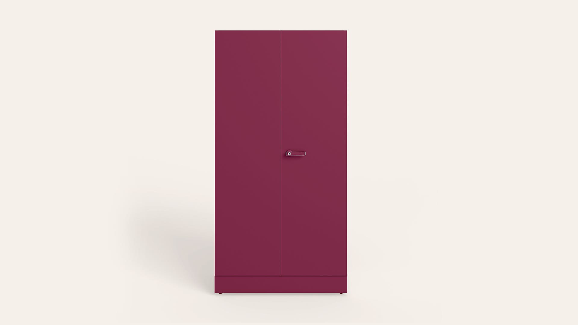 Auraline® Men Premium 2-Door Steel Almirah/Wardrobe (Textured Berry)