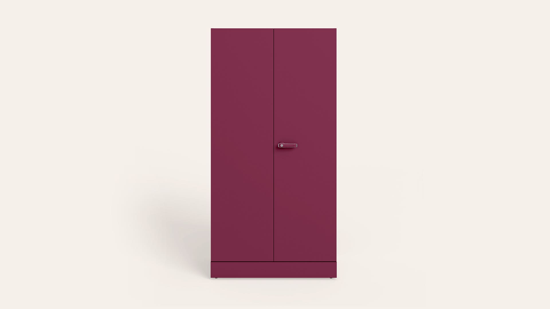 Auraline® Women Basic 2-Door Steel Almirah/Wardrobe (Textured Berry)