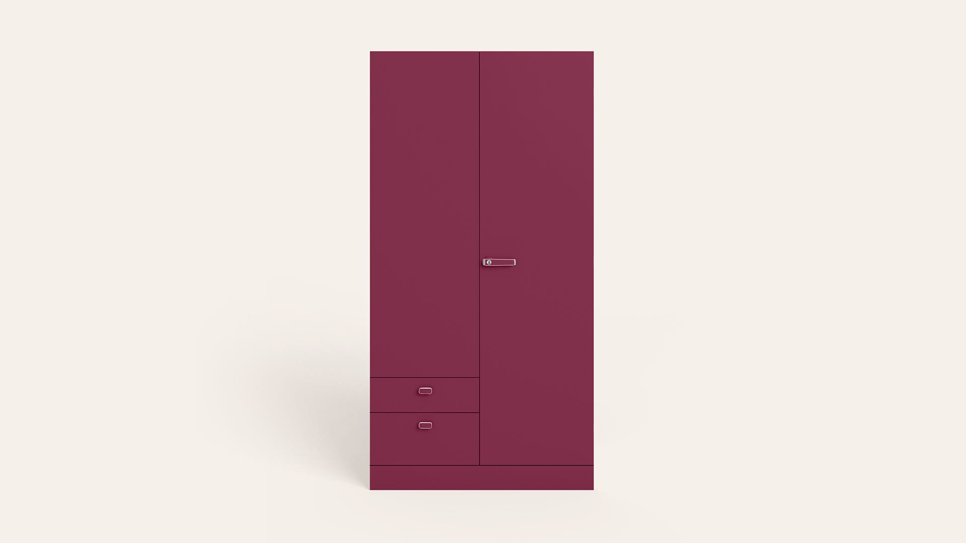 Auraline® Women Premium 2-Door Steel Almirah/Wardrobe (Textured Berry)