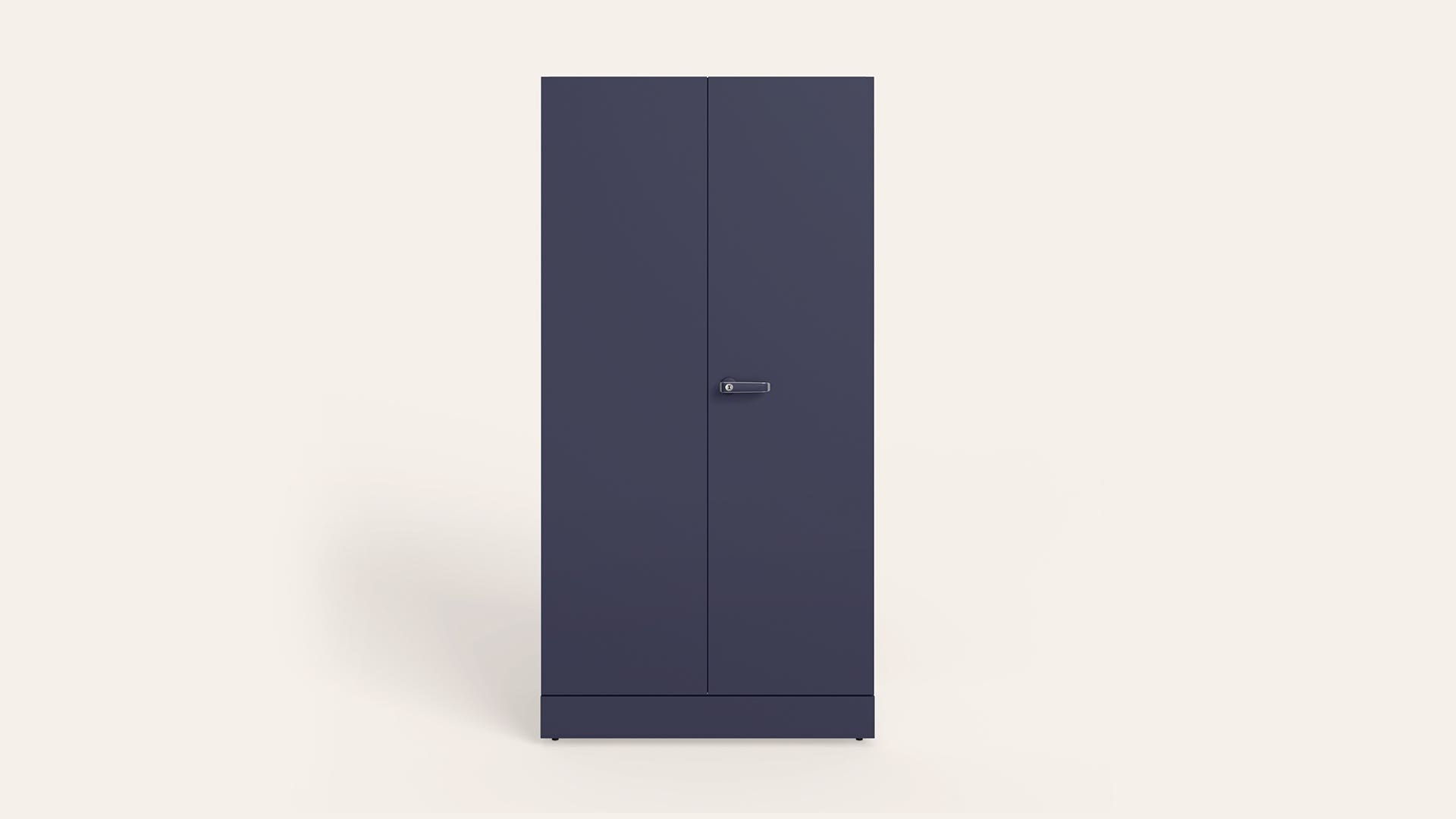 Auraline® Women Basic 2-Door Steel Almirah/Wardrobe (Textured Navy Blue)