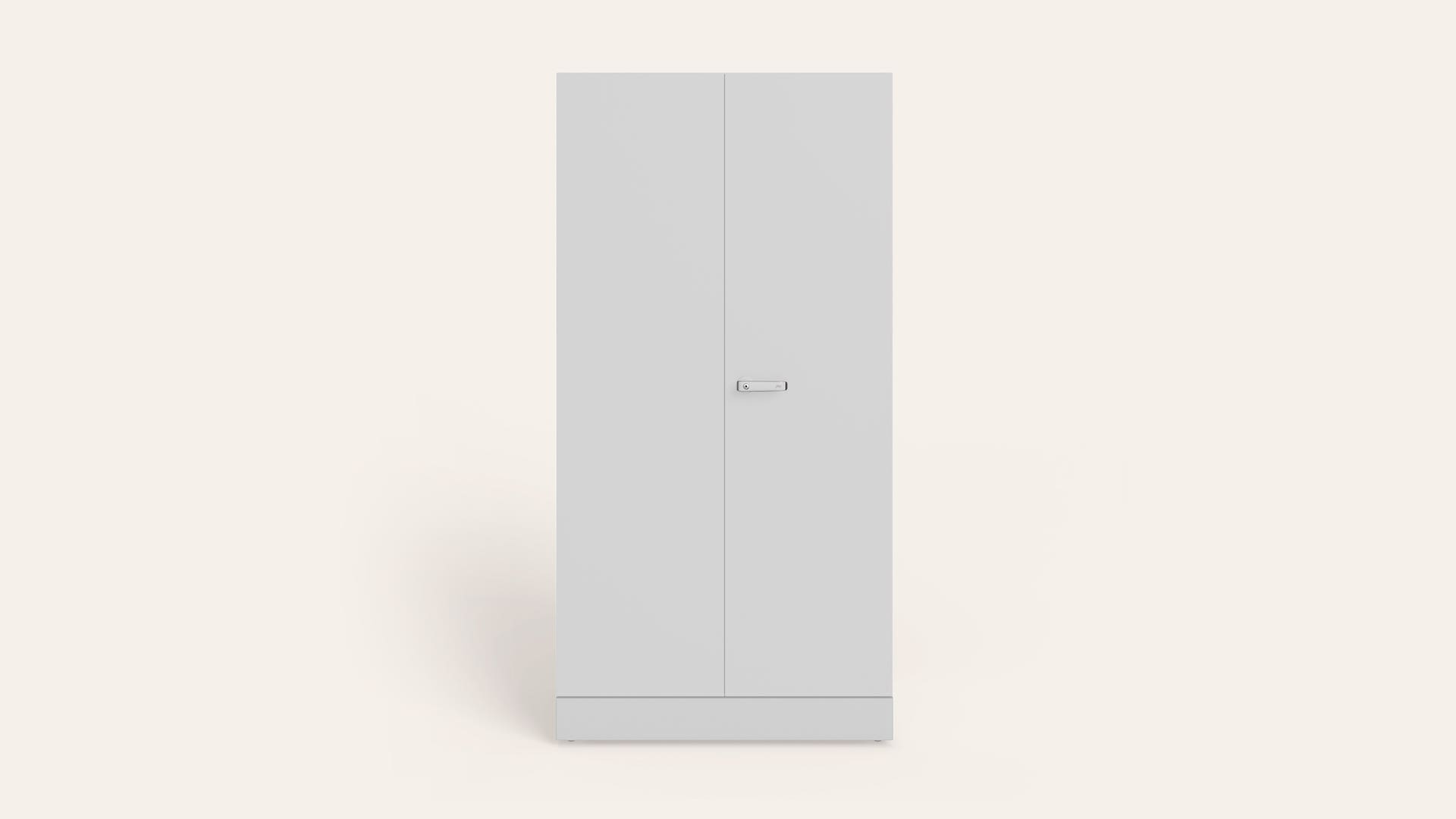 Auraline® Men Basic 2-Door Steel Almirah/Wardrobe (Textured Bond White)