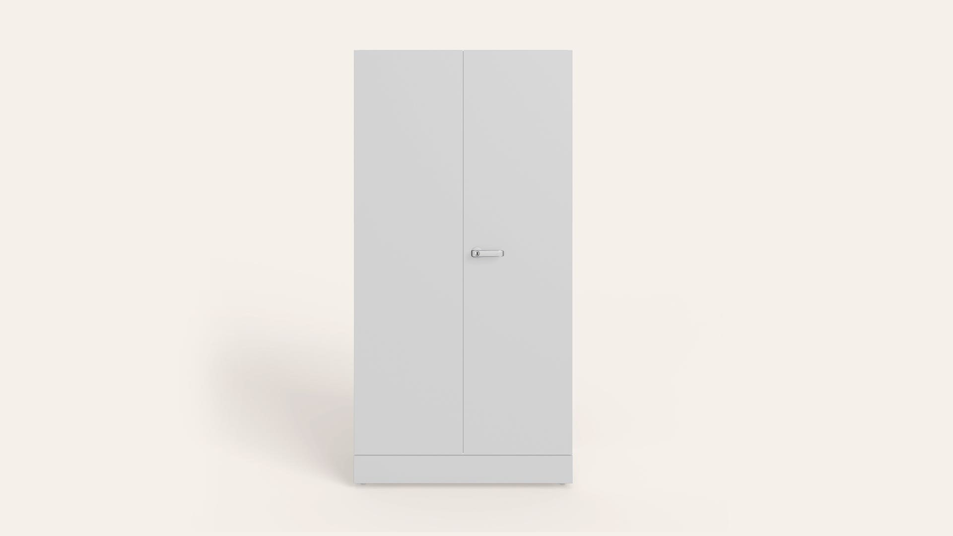 Auraline® Men Premium 2-Door Steel Almirah/Wardrobe (Textured Bond White)
