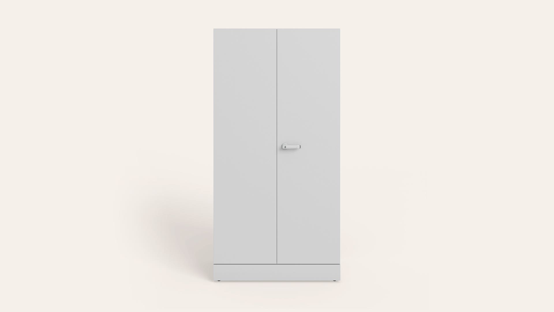 Auraline® Women Basic 2-Door Steel Almirah/Wardrobe (Textured Bond White)