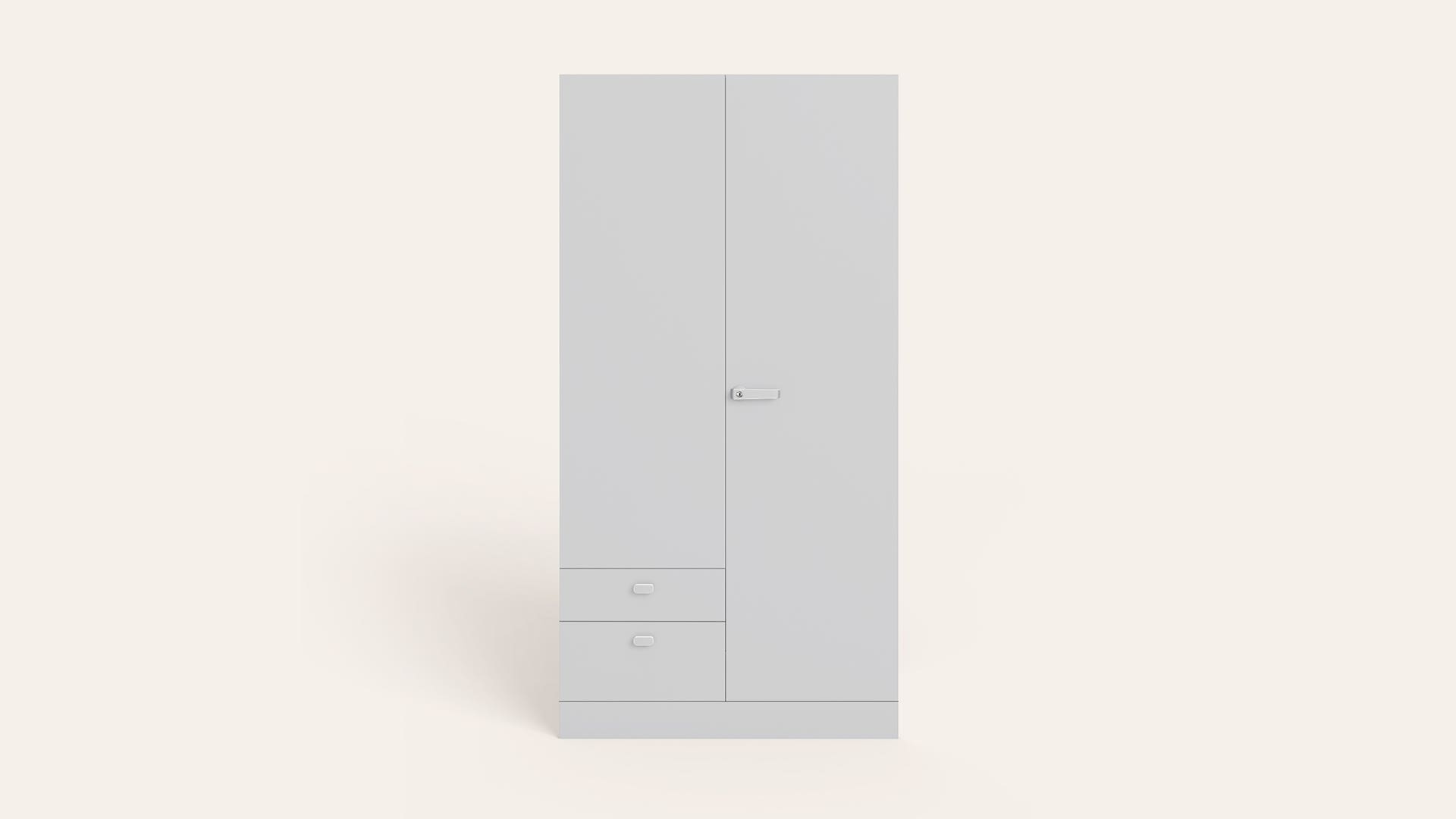 Auraline® Women Premium 2-Door Steel Almirah/Wardrobe (Textured Bond White)