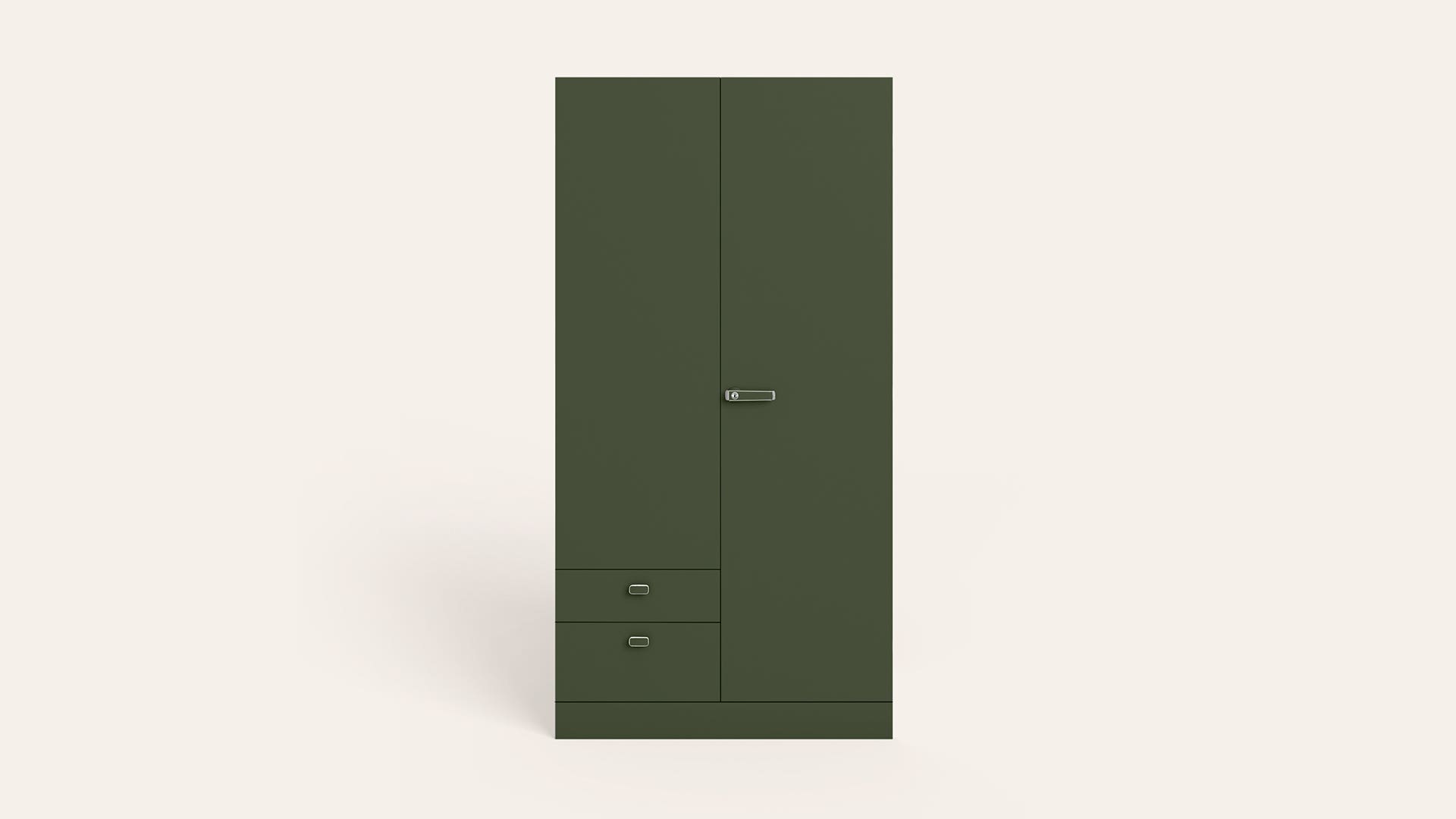Auraline® Women Premium 2-Door Steel Almirah/Wardrobe (Matte Tree Mist)