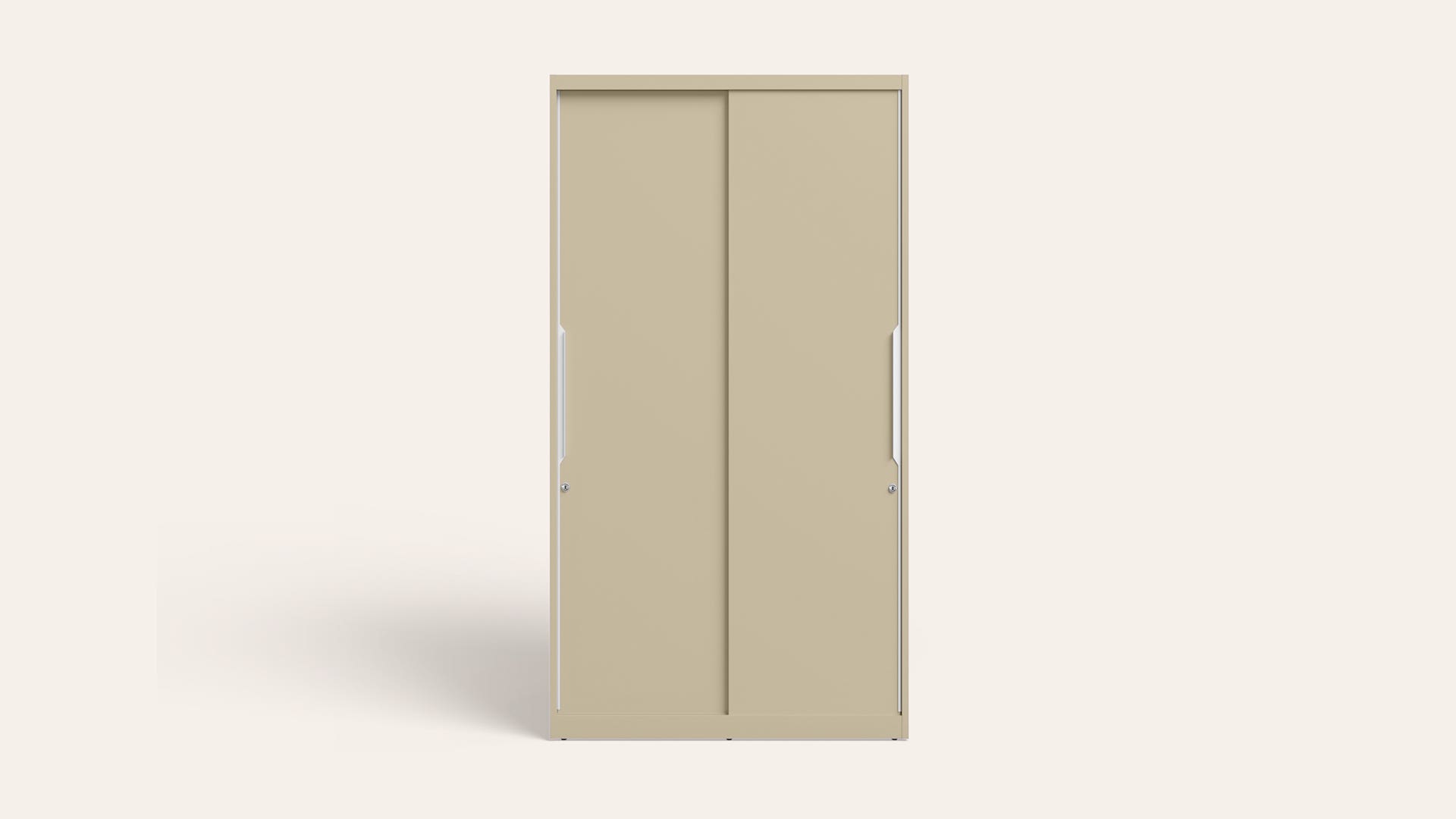 Slide N Store Compact 2-Door Steel Almirah/Wardrobe(Textured Oatmeal)