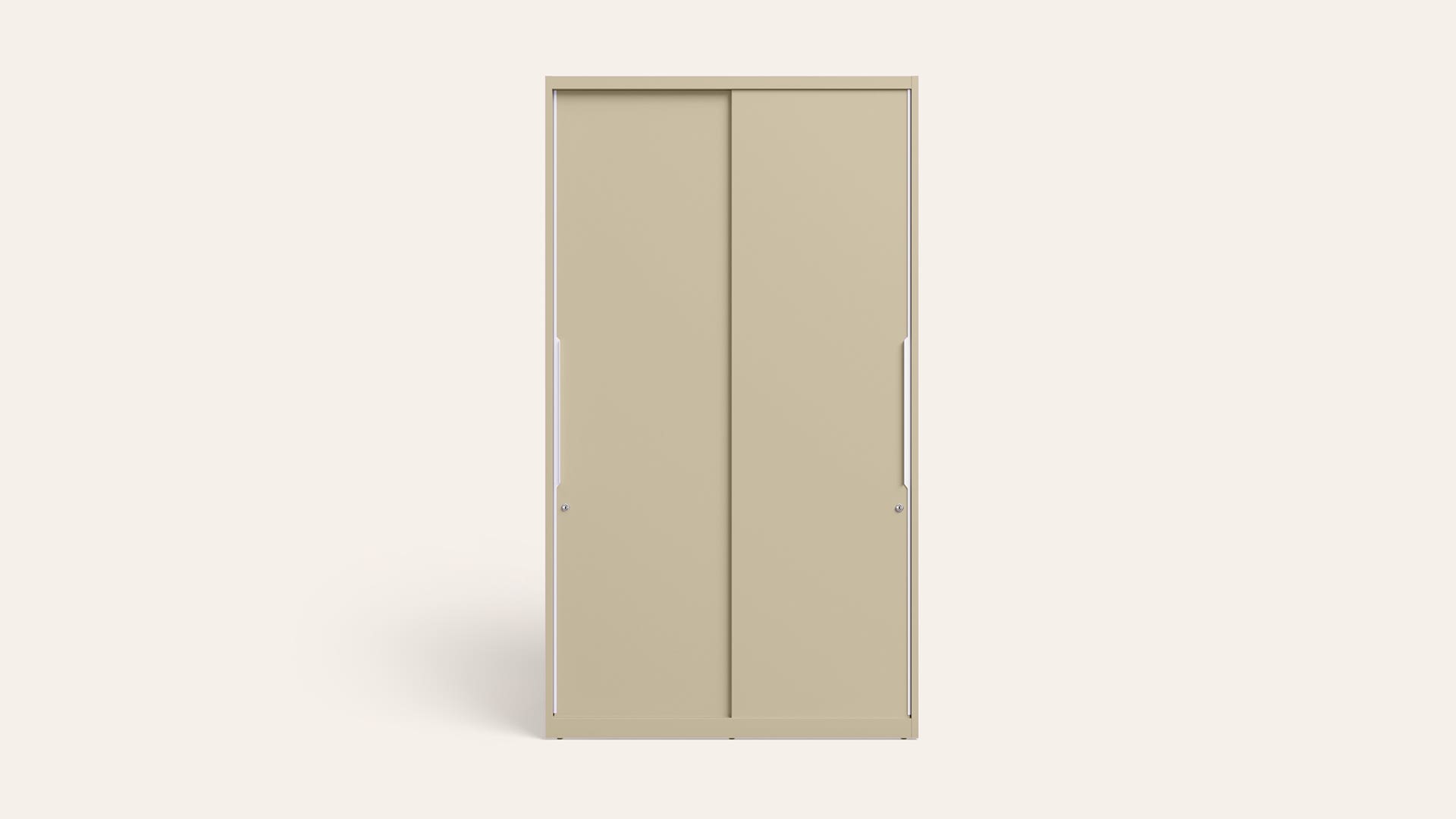 Slide N Store Pro Plus 2-Door Steel Almirah/Wardrobe(Textured Oatmeal)