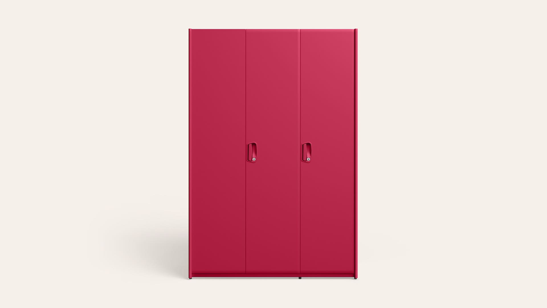 Neolite 3-Door Steel Almirah/Wardrobe (Textured Blush Red)
