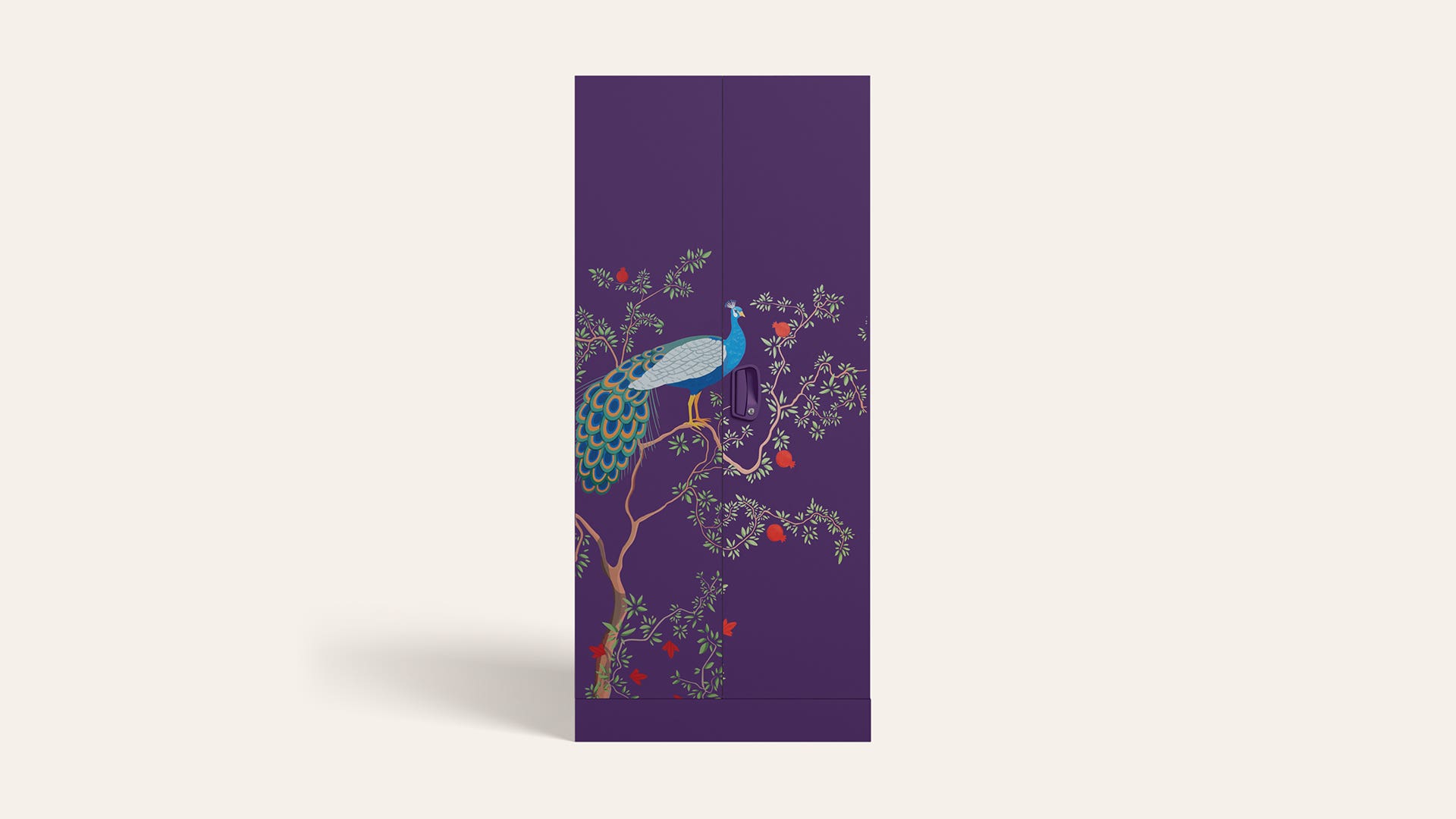 Aceline® 2-Door Digital Printed Steel Almirah/Wardrobe (Textured Magic Purple)