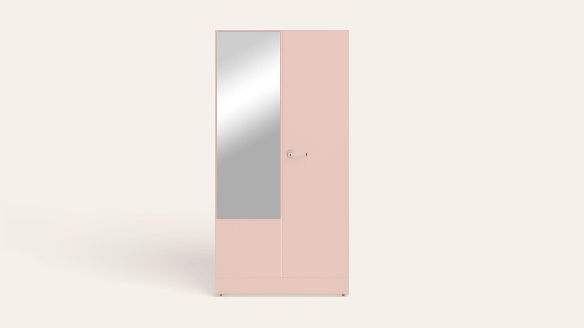 Auraline® Women Basic 2-Door Steel Almirah/Wardrobe (Matte Peach Whip)