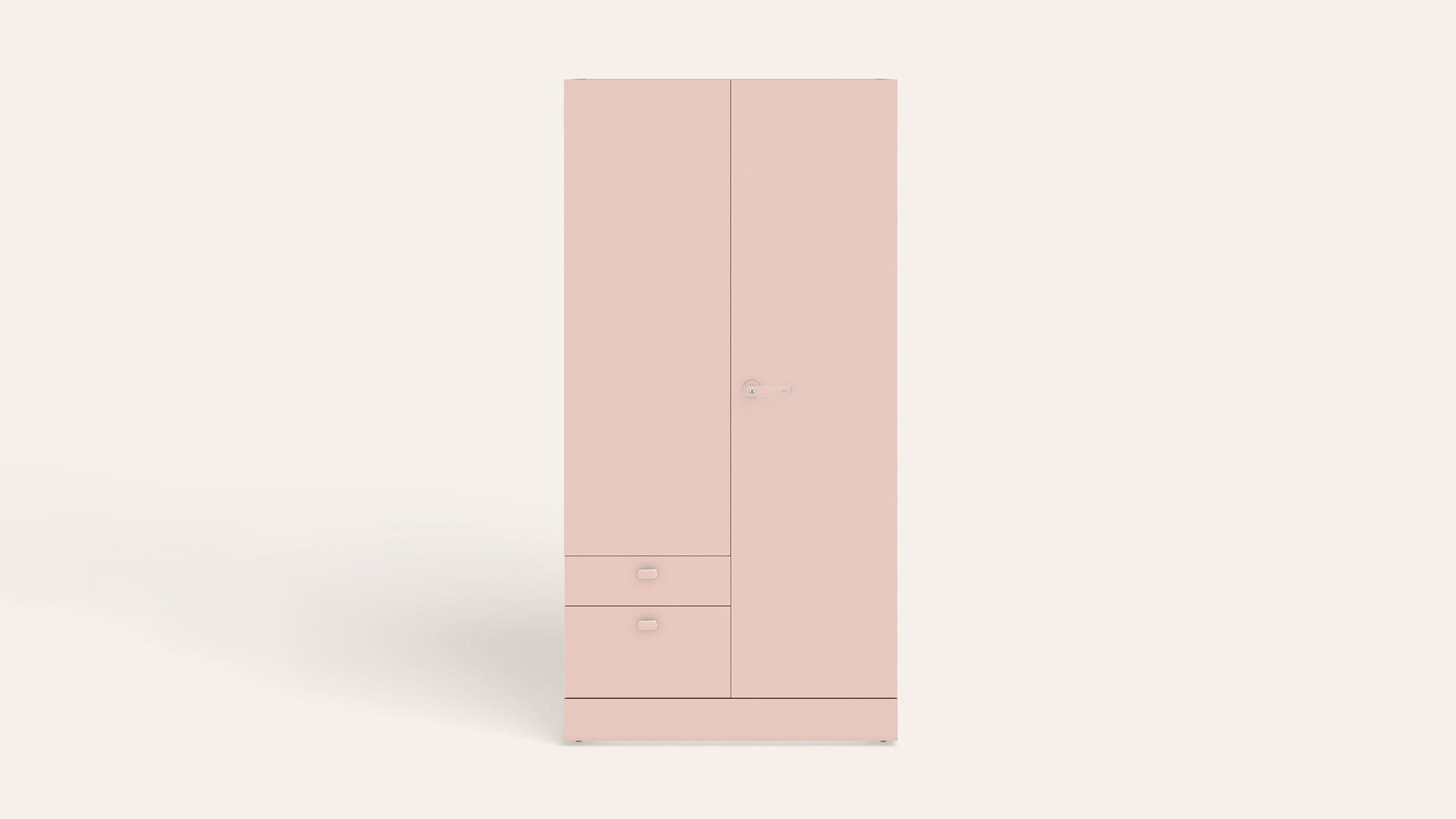 Auraline® Women Premium 2-Door Steel Almirah/Wardrobe (Matte Peach Whip)