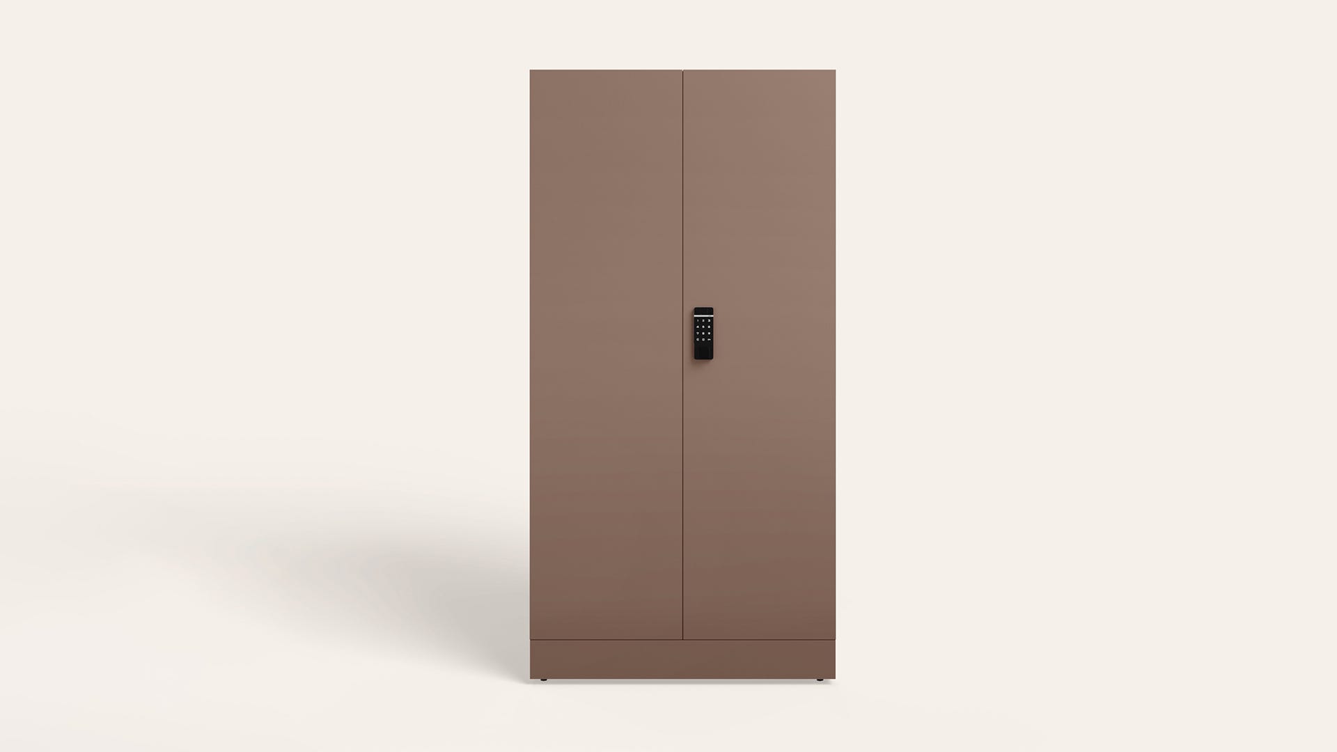 Auraline® Enov 2-Door Steel Almirah/Wardrobe with Digital Biometric Lock (Matte Chocolate Mousse)