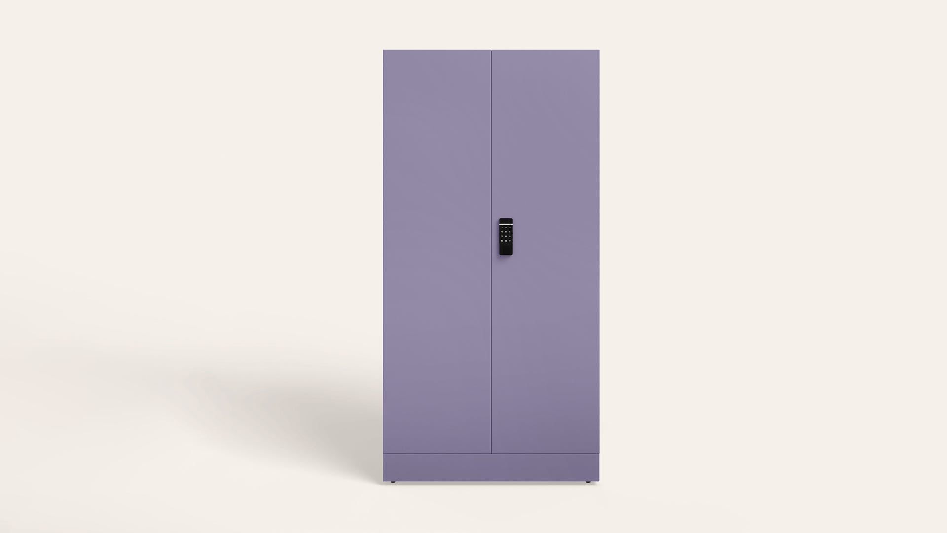 Auraline® Enov 2-Door Steel Almirah/Wardrobe with Digital Biometric Lock (Textured Lavender Grey)