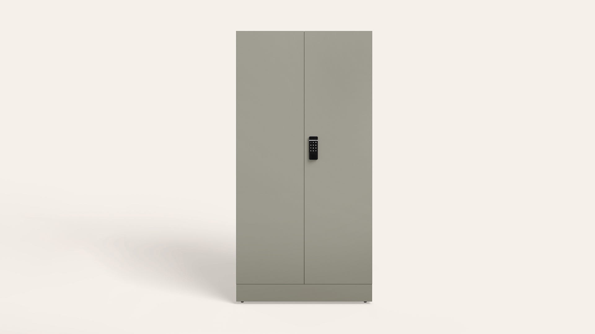 Auraline® Enov 2-Door Steel Almirah/Wardrobe with Digital Biometric Lock (Textured London Fog)