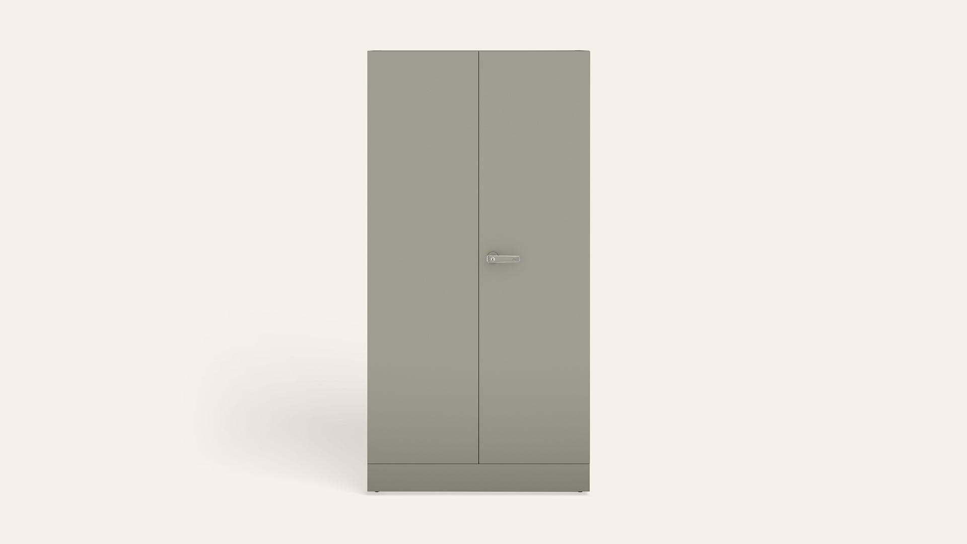Auraline® Ele 2-Door Steel Almirah/Wardrobe (Textured London Fog)