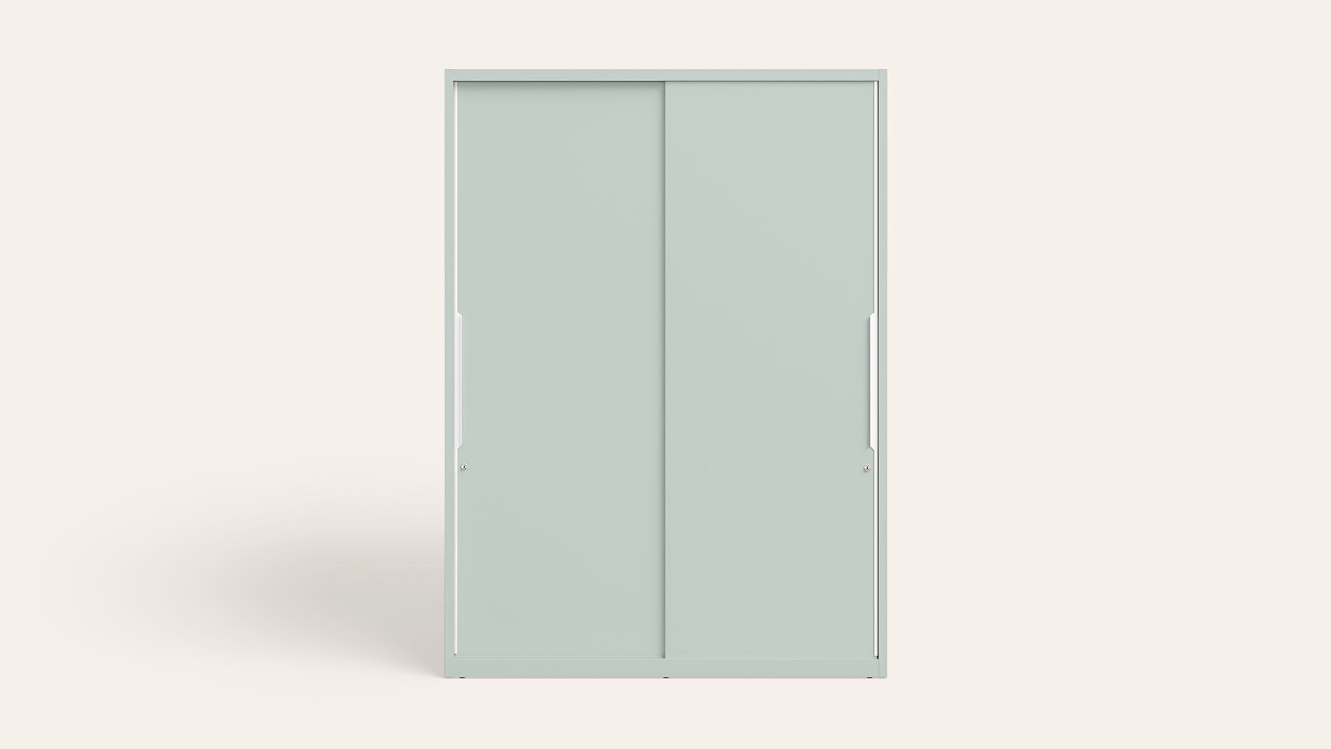 Slide N Store XL Plus 2-Door Steel Almirah/Wardrobe(Matte Sky Gray)