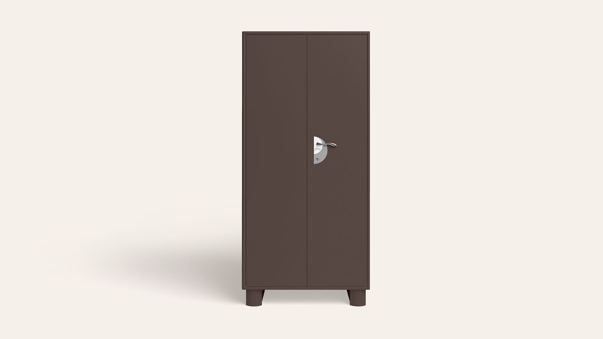 Storwel® M2 2-Door Steel Almirah/Wardrobe(Coffee Brown)