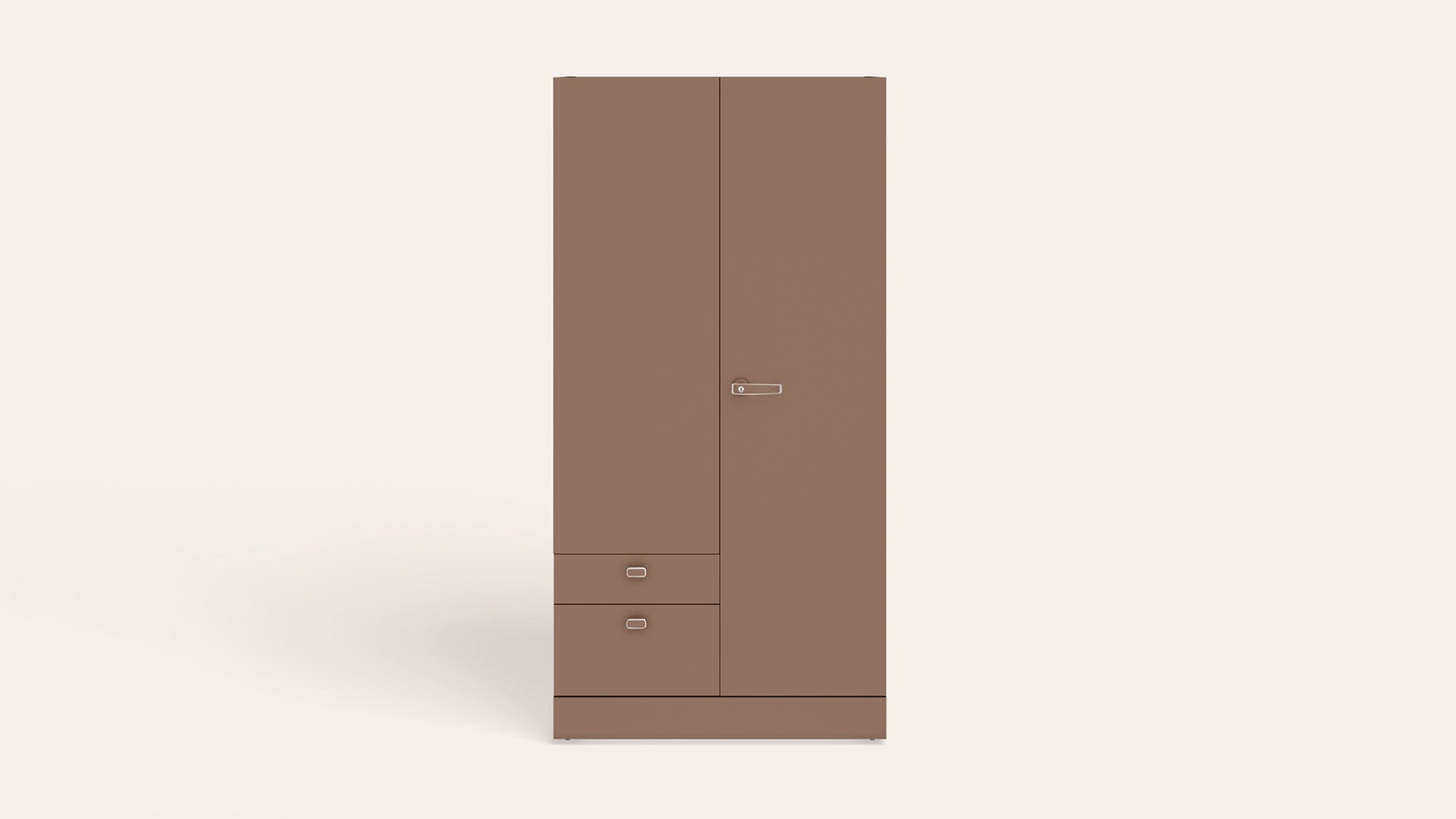 Auraline® Women Premium 2-Door Steel Almirah/Wardrobe(Chocolate Mousse)