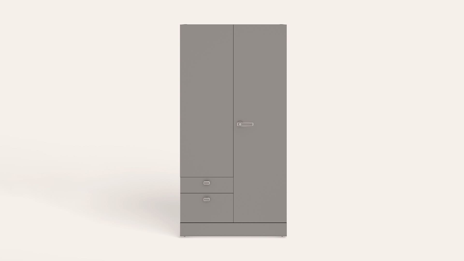 Auraline® Women Premium 2-Door Steel Almirah/Wardrobe(Rocky Grey)