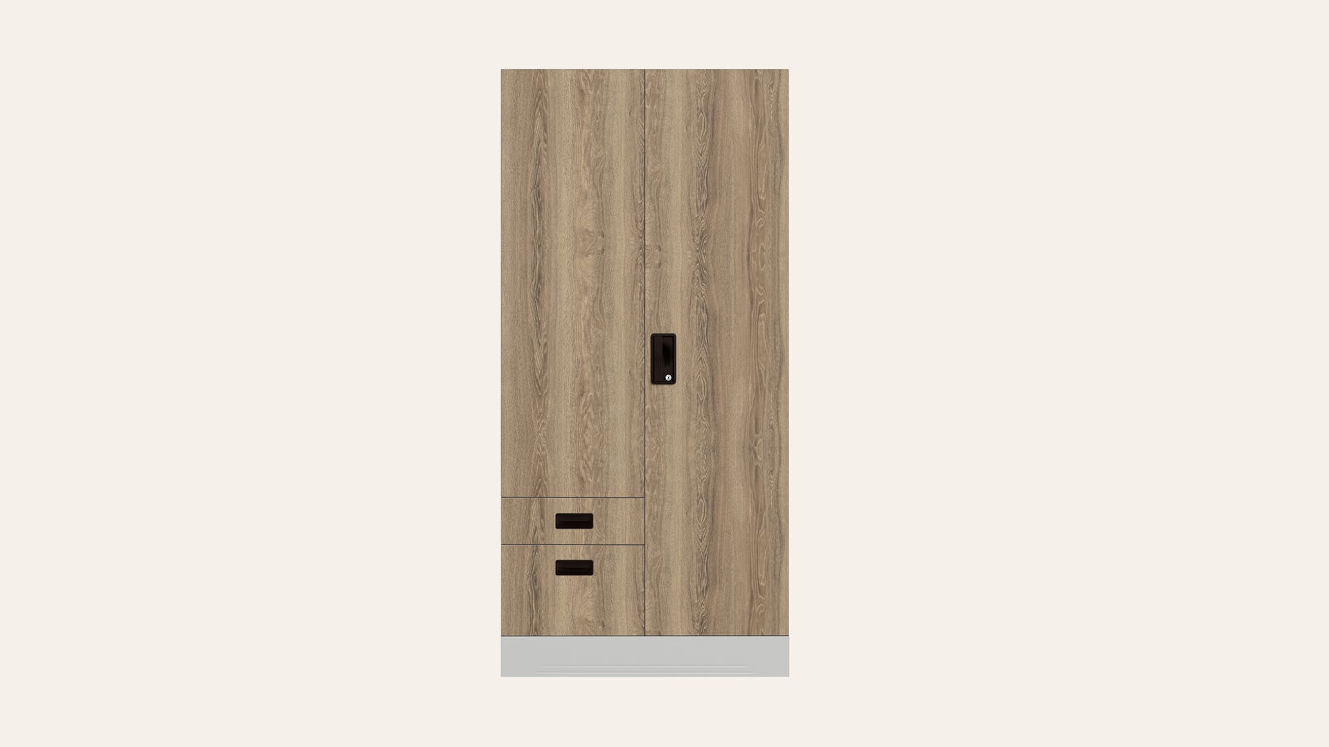 Slimline Dual 2-Door Steel Almirah (Precoated Grey Oak)