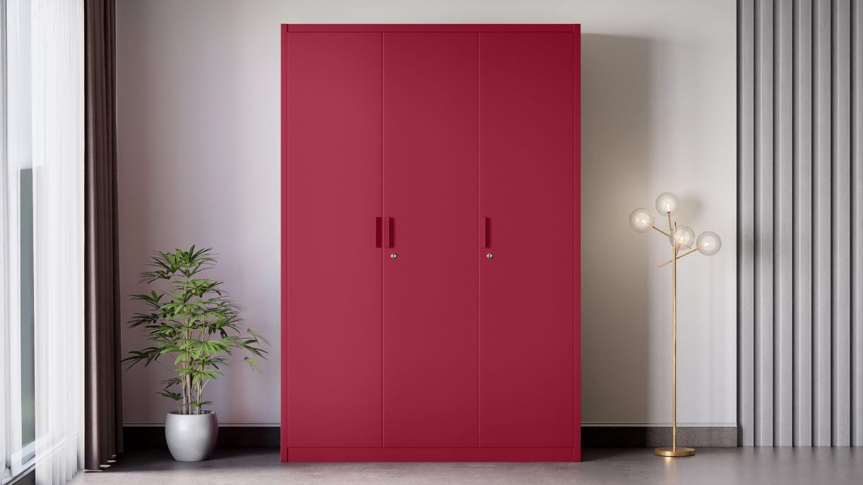 Ultraline NX 3-Door Steel Almirah/Wardrobe (Scooter Red)