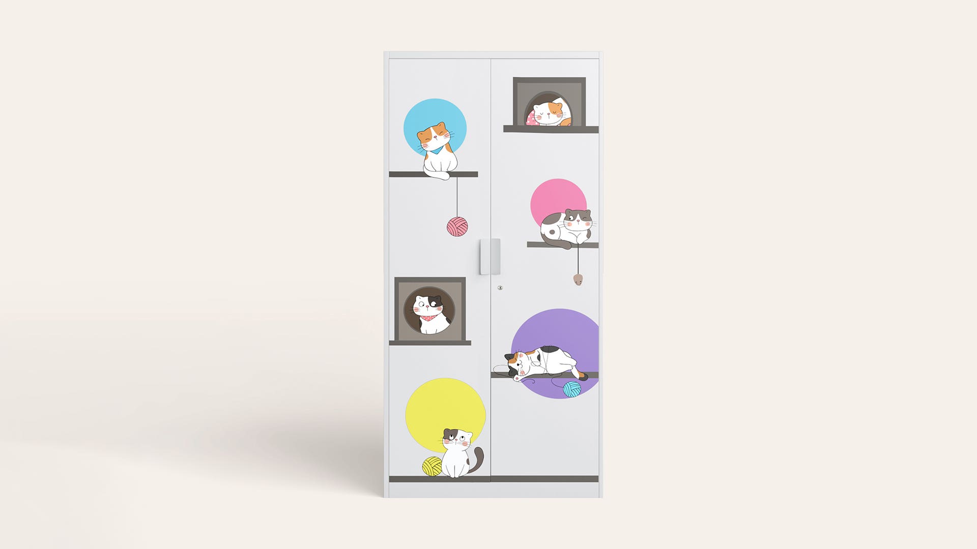 Kids 2-Door Steel Almirah/Wardrobe(Up the Ladder Digital Print in Alpine White)