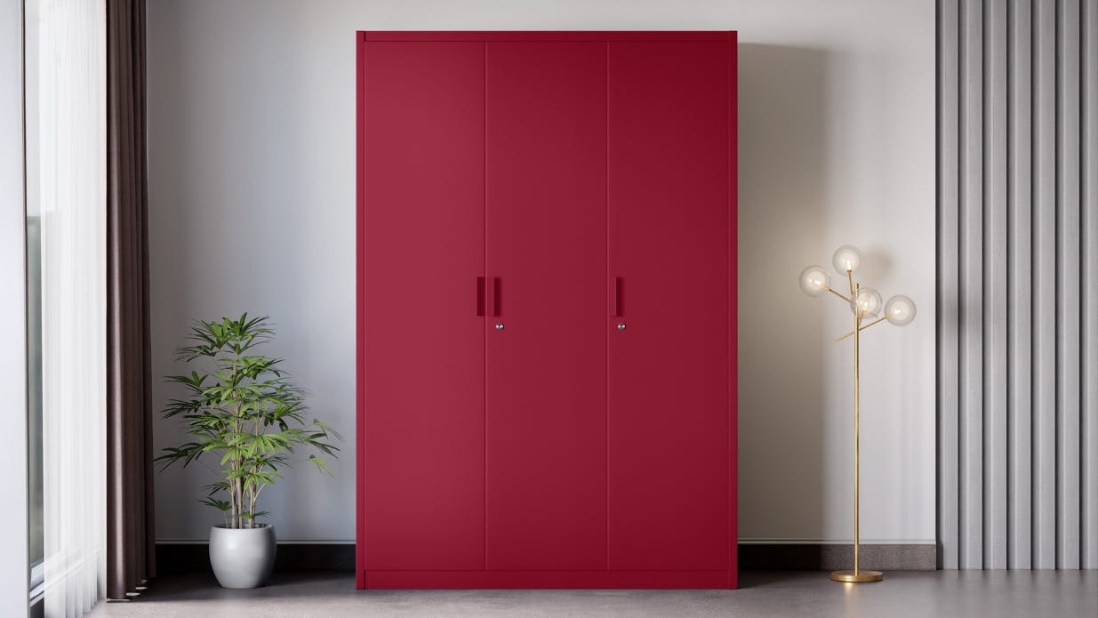 Ultraline NX 3-Door Steel Almirah/Wardrobe (Scooter Red)