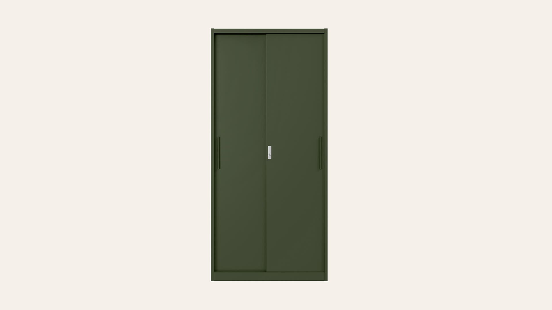 Slide N Stack Sliding 2-Door Steel Almirah/Wardrobe(Matte Tree Mist)