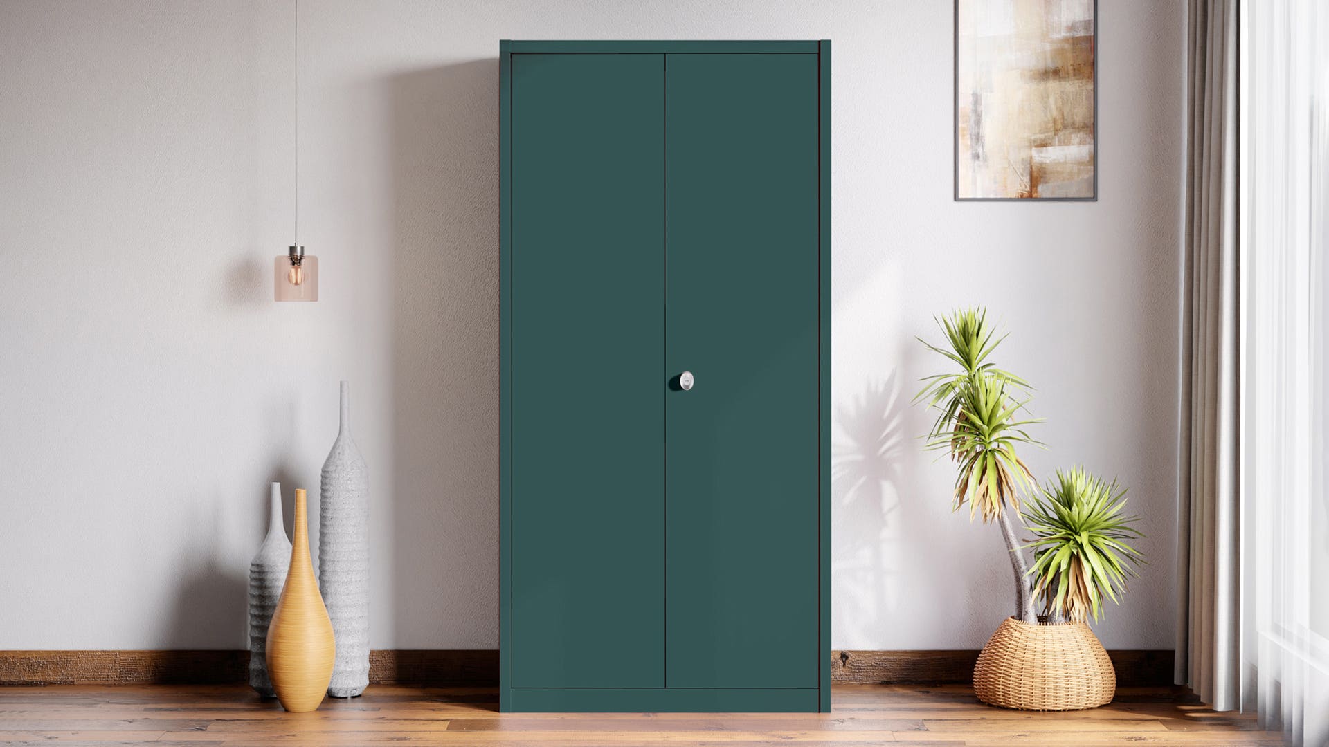 Flynn NX 2-Door Steel Almirah (Textured Seapine)