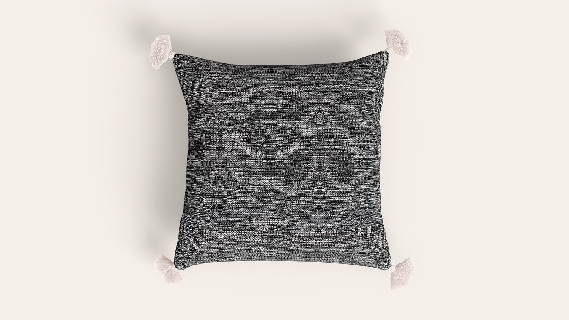 16x16 Knit Cotton Cushion Cover with Tassels
