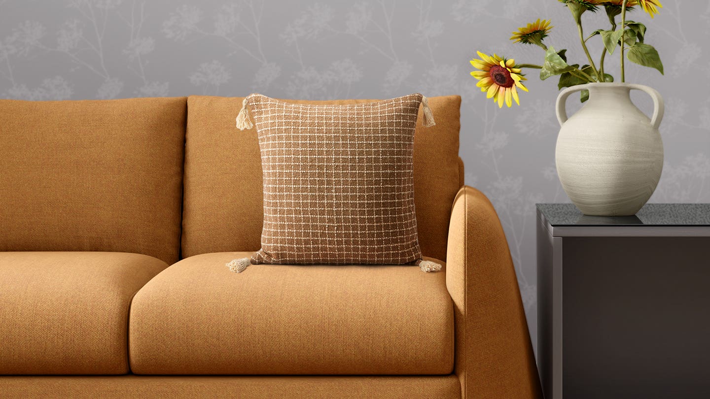 18x18 Cotton Square Cushion Cover (Checkered)
