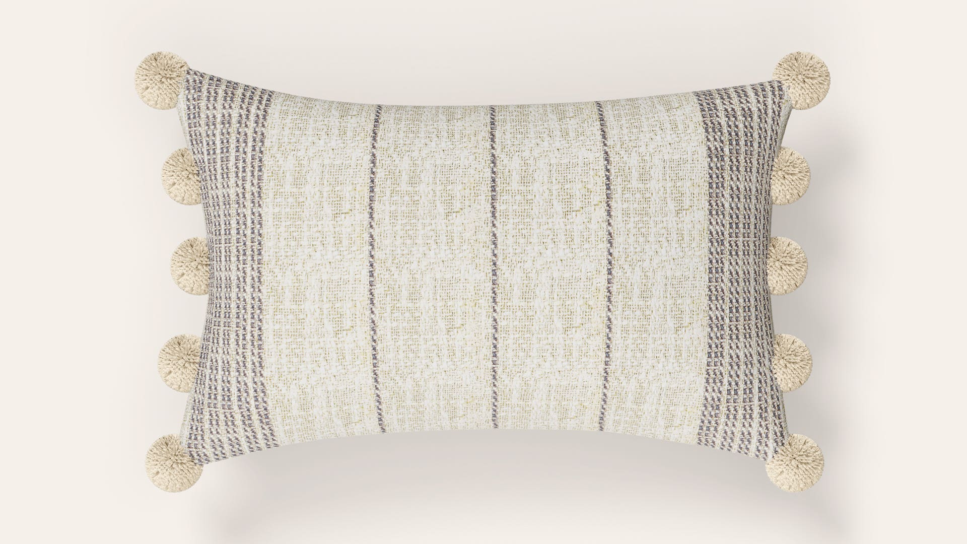12x20 Cotton Rectangle Cushion Cover (Stripe)