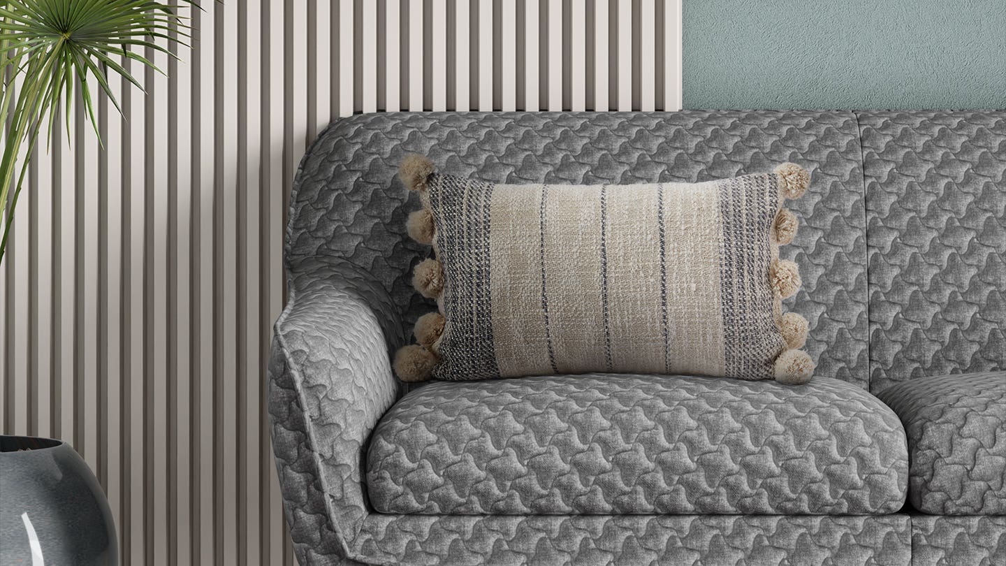12x20 Cotton Rectangle Cushion Cover (Stripe)